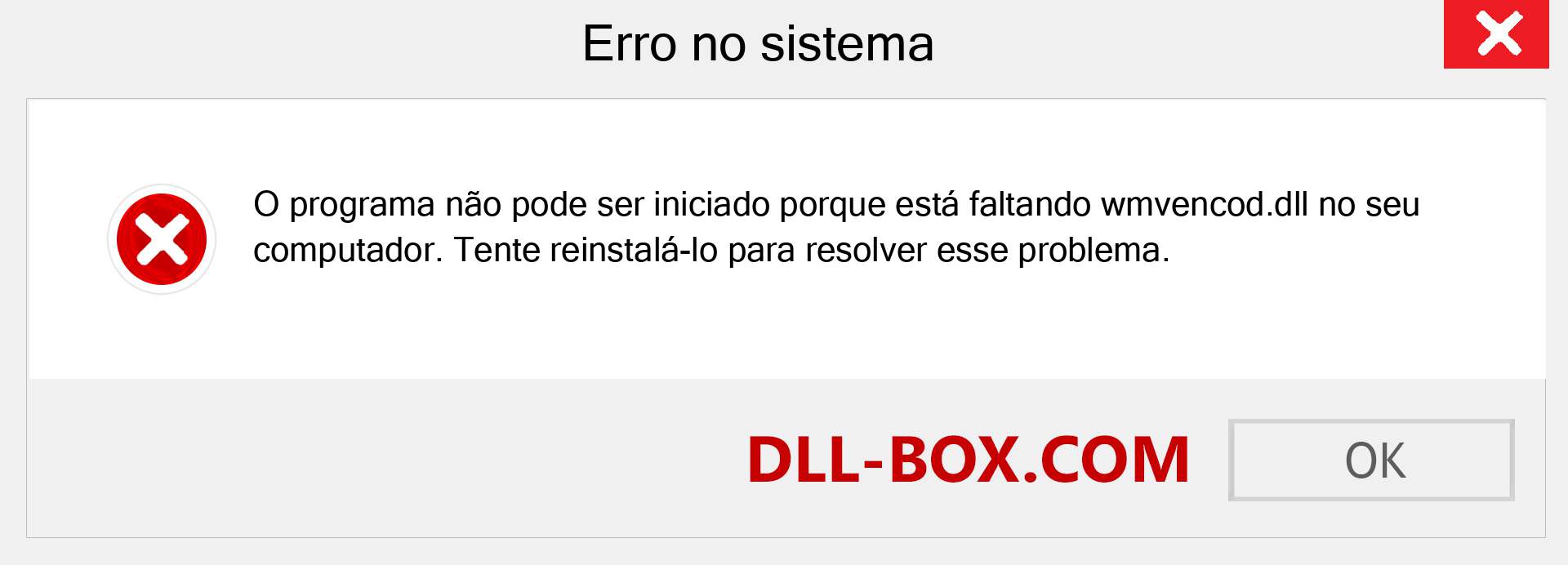 Arquivo wmvencod.dll ausente ?. Download para Windows 7, 8, 10 - Correção de erro ausente wmvencod dll no Windows, fotos, imagens